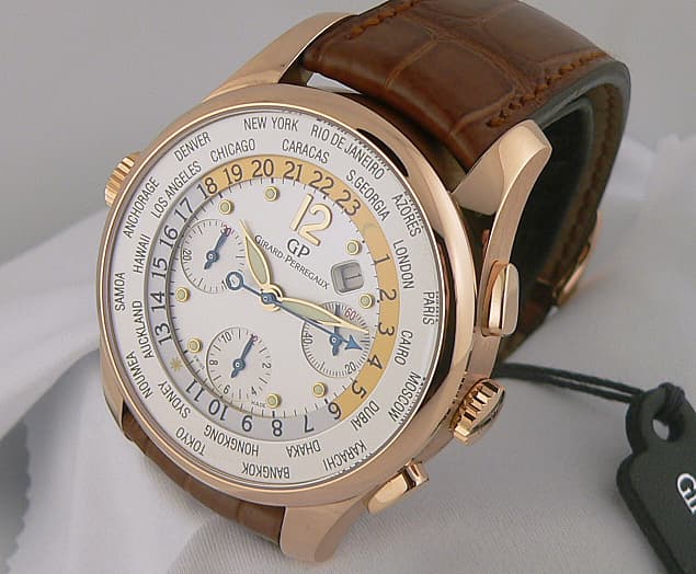 Girard Perregaux World Time WW.TC Chrono Rose All white dial