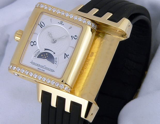 Jaeger LeCoultre Night/Day GranSport YG/Rubber Duetto, Diamonds