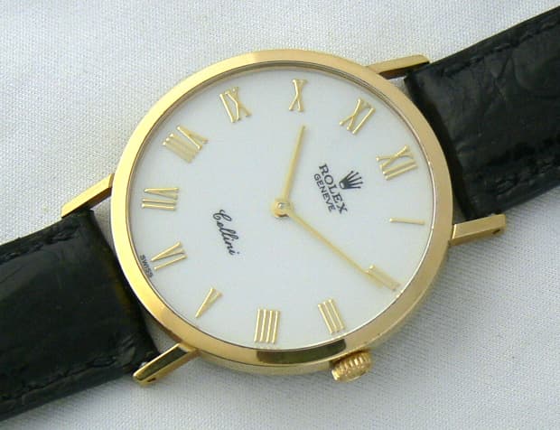 Rolex Cellini White Dial Yellow Gold