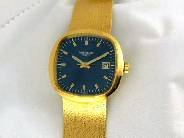 Patek Philippe 3587 YG Jumbo Beta 21 Quartz Blue Dial