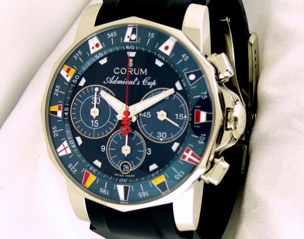 Corum Admiral's Cup Chrono Blue Dial/Rubber Strap