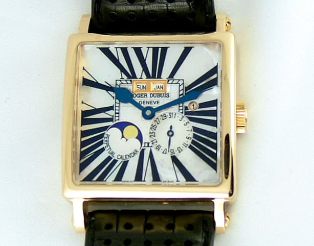 Roger Dubuis Golden Square Perpetual Rose MOP Dial