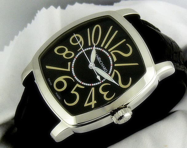 Jean Richard Grand TV Screen, SS, Black Dial 