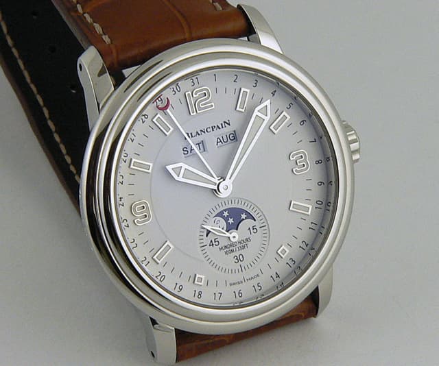 Blancpain Large Triple Date Moon Steel White Dial