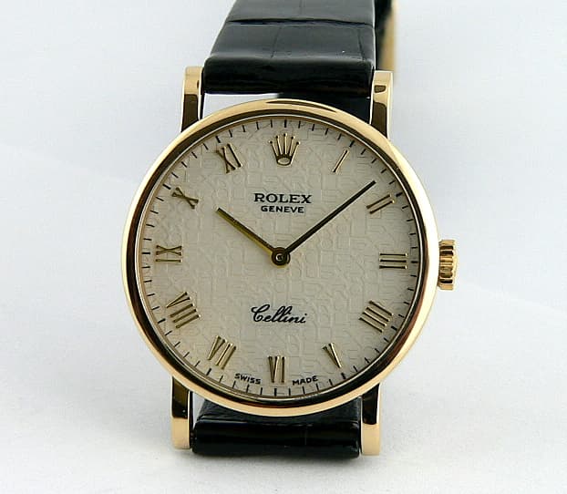 Rolex Cellini White Dial Yellow Gold