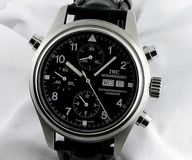 IWC Fliegeruhr  Doppelchronograph Black Dial Strap