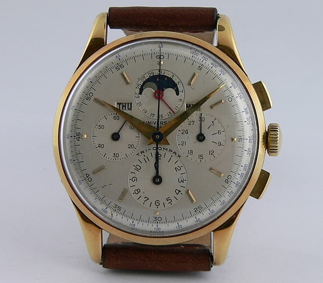 Universal Geneve Tri-Compax Rose Gold Moon Chrono