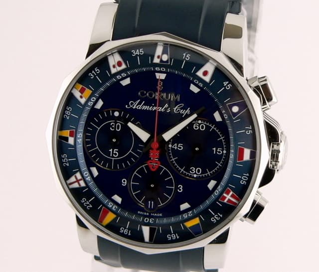 Corum Admiral's Cup Chrono Blue Dial/Rubber Strap