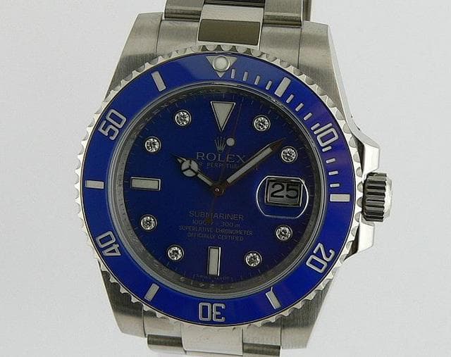 Rolex Submariner WG Blue Dial with Diamonds