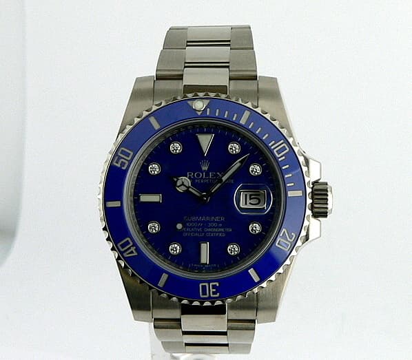 Rolex Submariner WG Blue Dial with Diamonds