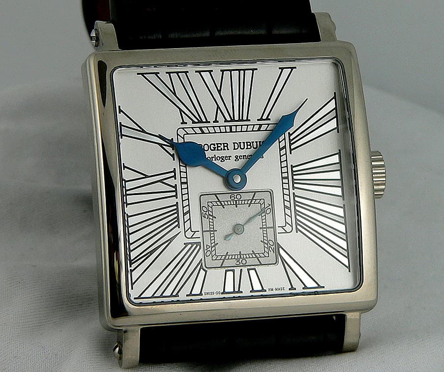 Roger Dubuis Golden Square Automatic Silver Roman Dial