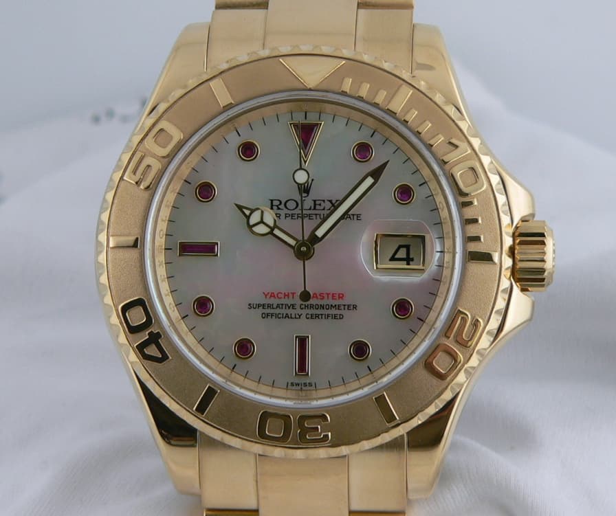 Rolex Yacht-Master YG/YG White MOP Dial With Ruby Markers