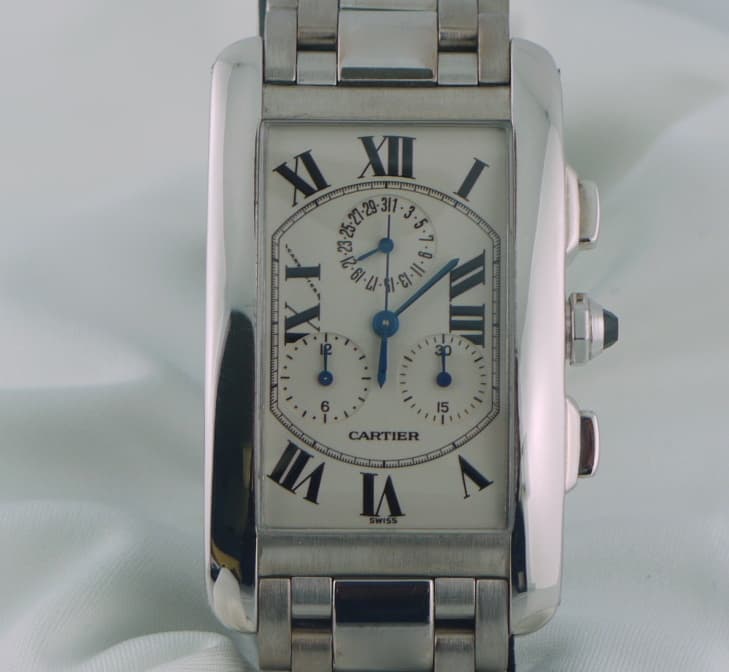 Cartier Tank Americaine Chronograph 18K WG/WG