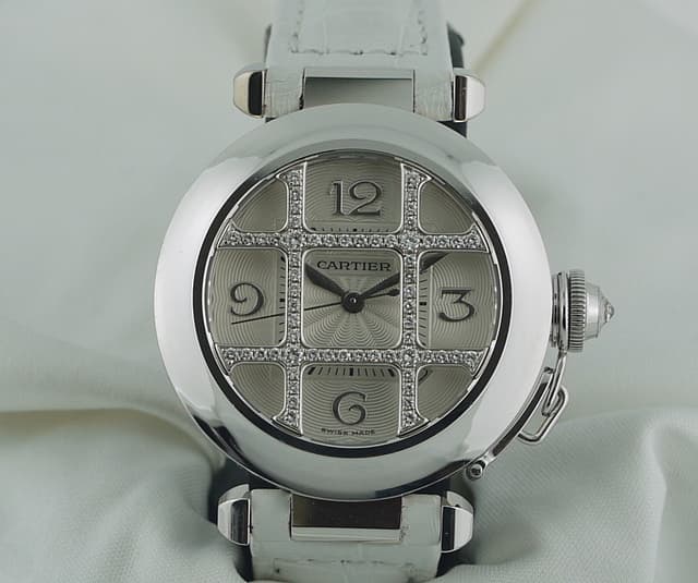 Cartier Pasha De Cartier 32mm White Gold w/Diamonds
