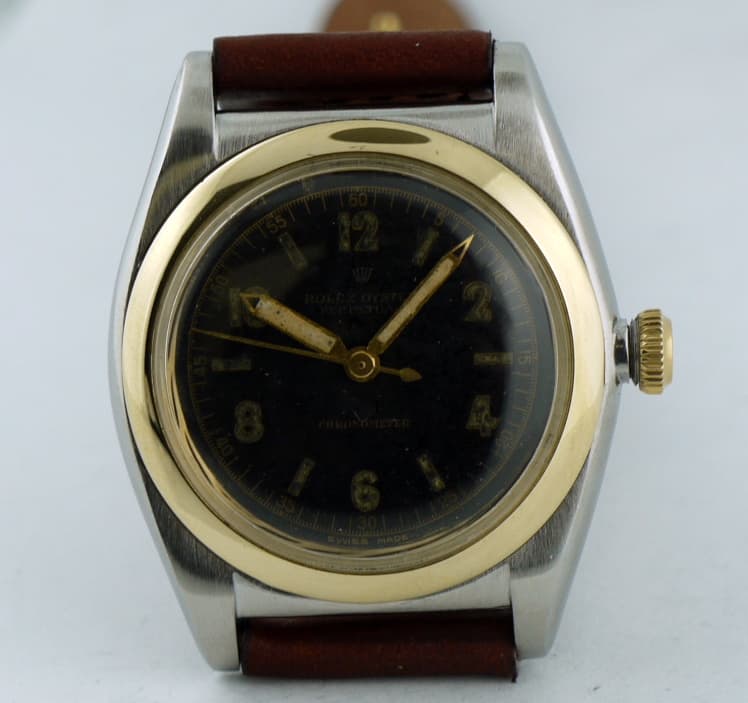 Rolex Bubbleback SS Black Dial Circa 1940