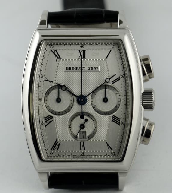 Breguet Heritage Chronograph Platinum Silver Guilloche Dial 32MM