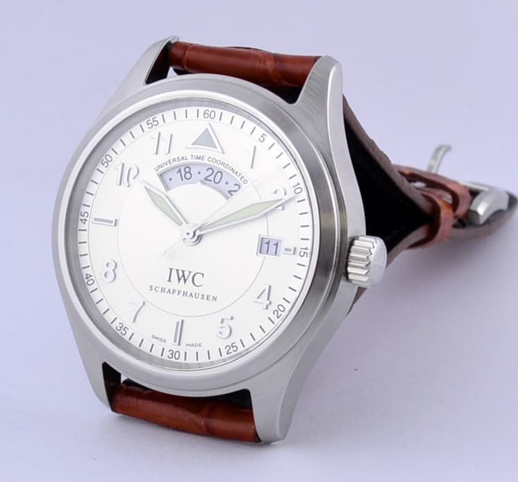 IWC UTC Spitfire SS White dial 