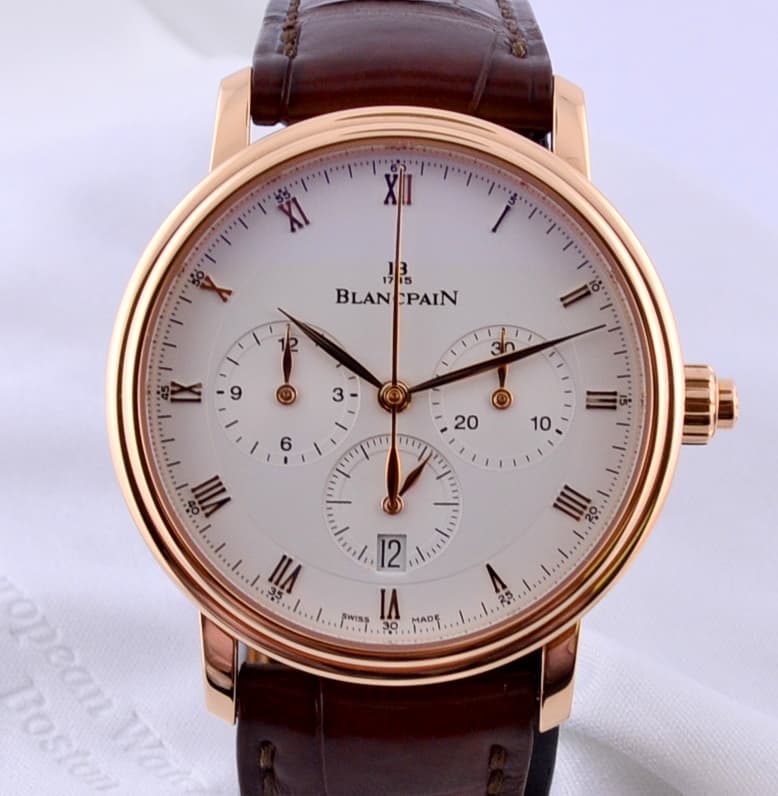Blancpain Villeret Single Button Chronograph 18K Rose Gold NEW