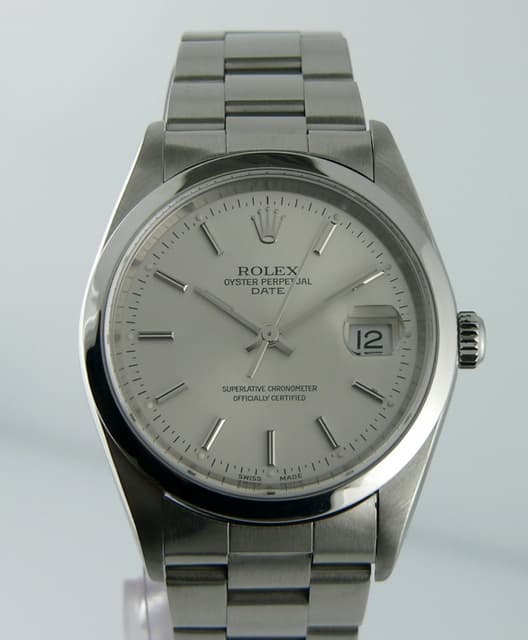 Rolex Date Silver Dial SS/SS