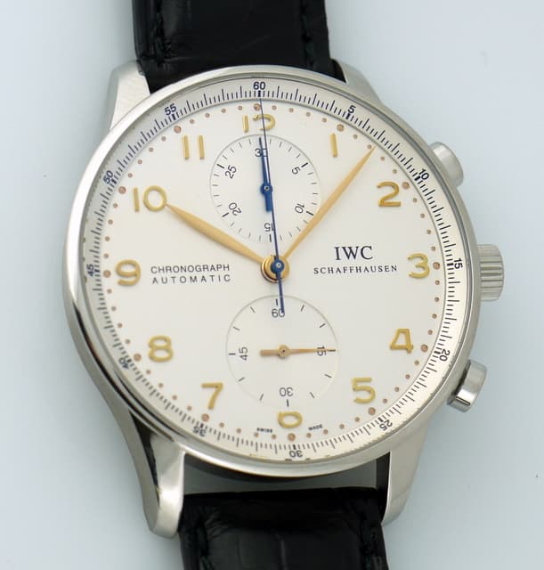 IWC Portugieser Chronograph Steel White Dial 