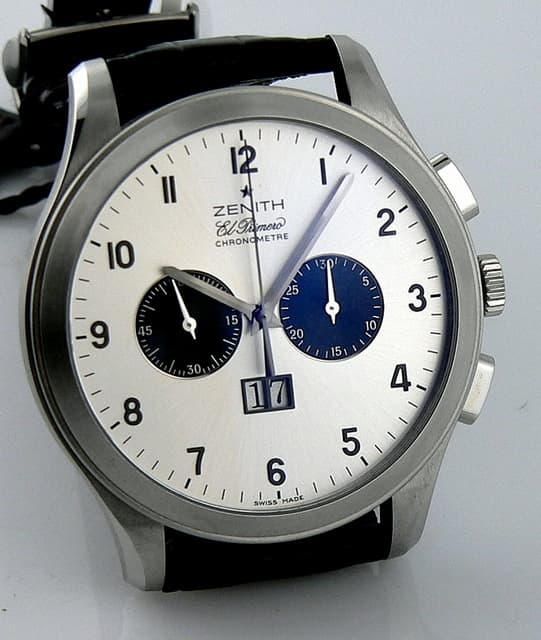 Zenith Grande Class 
Grande Date
Silver chrono
