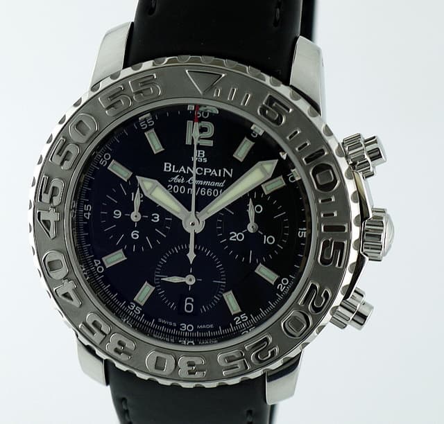 Blancpain Air Command Flyback Chronograph Black Dial SS / Rubber 40MM