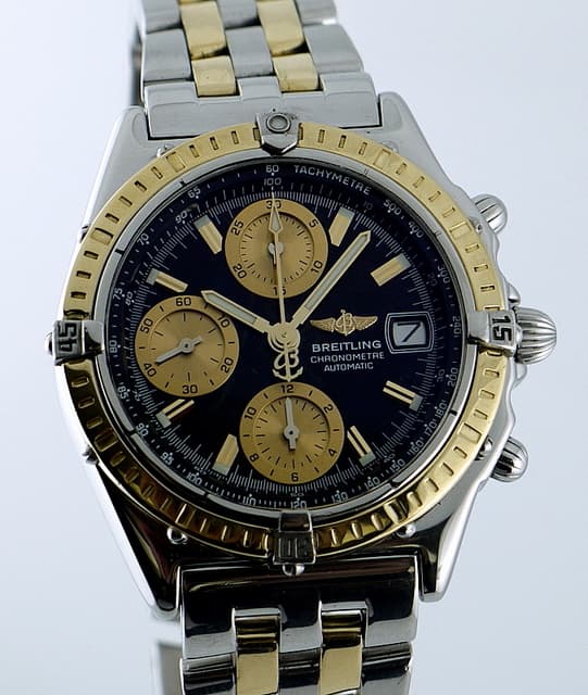 Breitling Chronomat Chronograph 18K / SS Black Dial 39MM