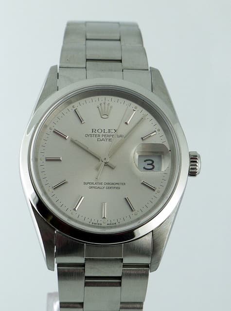 Rolex Date Silver Dial SS/SS