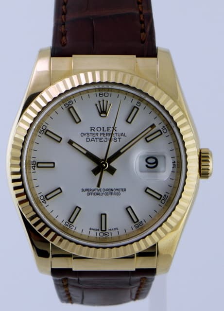 Rolex Datejust YG / Strap White Dial 