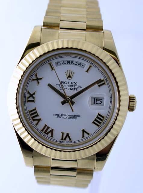 Rolex Day-Date II President YG/YG White Dial Roman (M Series)