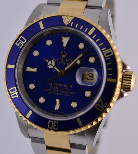 Rolex Submariner 2 Tone Blue Dial Y Series (2003)