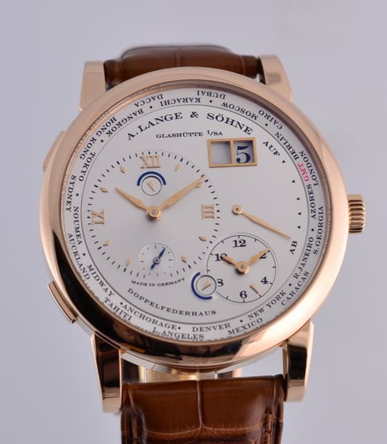 A. Lange and Sohne Lange 1 Time Zone 18k RG Deploaynt
