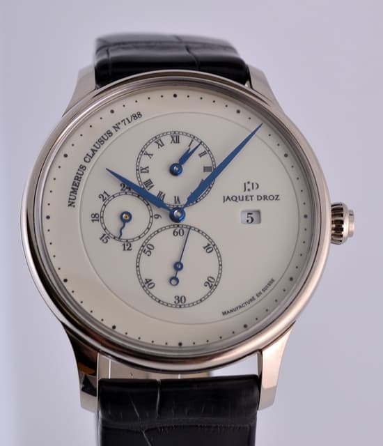 Jaquet Droz Les Deux Fuseaux 18K WG Ivory Enamelled Dial