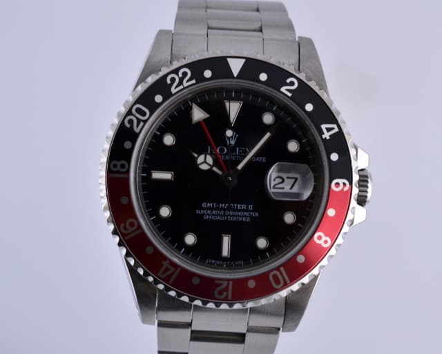 Rolex GMT Master II SS Red / Black Coke Bezel 