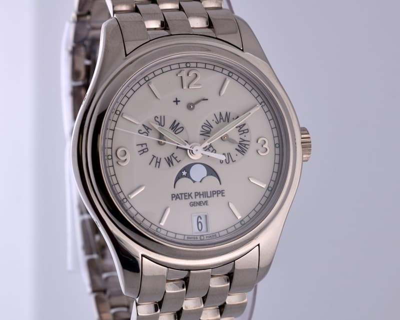 Patek Philippe Annual Calendar 18K White Gold / Bracelet Porcelain Dial 39MM

