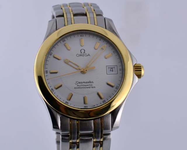 Omega Seamaster 120M SS/18K Yellow Gold White Dial 34.8MM 