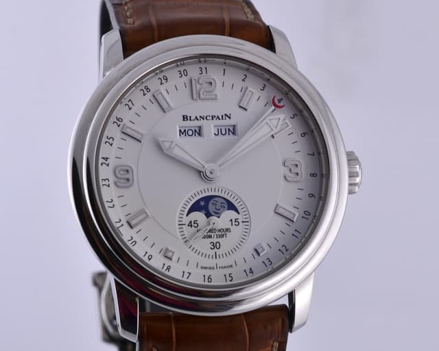 Blancpain Triple Date Moon SS White Dial 40MM