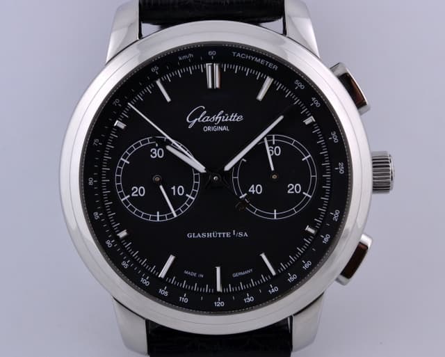 Glashutte Original Senator Chronograph XL SS
Black Dial