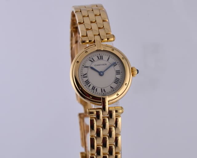 Cartier Ladies Round Panthere 18K YG/YG Quartz Champagne Dial