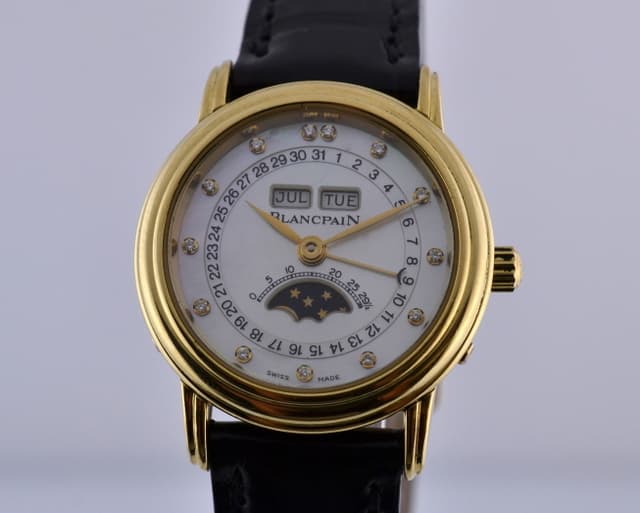 Blancpain Ladies Complete Calendar Moon Diamond MOP 18K
YG/strap