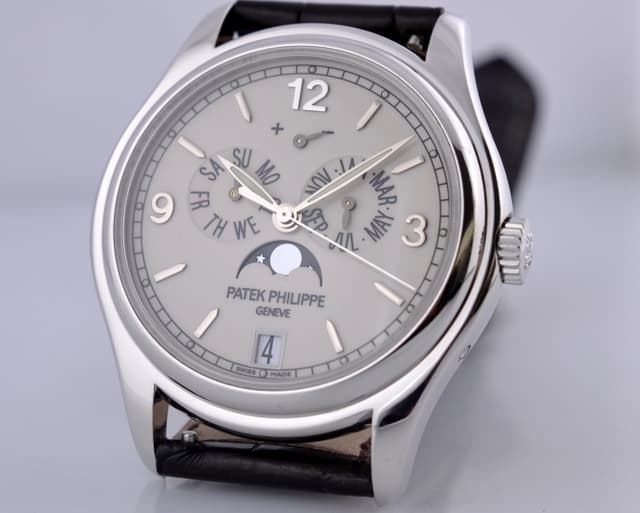 Patek Philippe Annual Calendar 18K White Gold Porcelain Dial 39MM 

