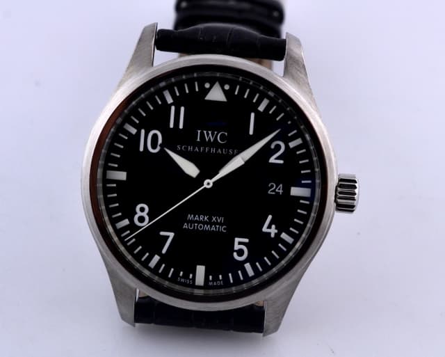 IWC Mark XVI Black Dial SS/Alligator 39MM