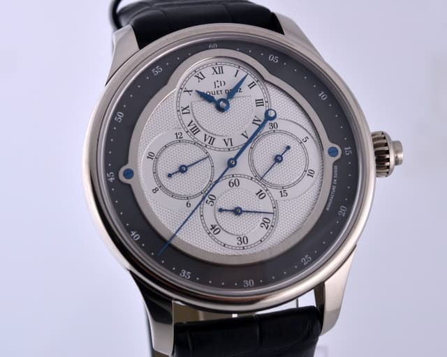Jaquet Droz Monopoussoir Chronograph Rehaut 18K White Gold Slate Dial 43MM
