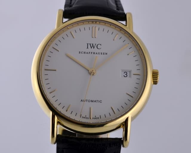 IWC Portofino Automatic 18K Yellow Gold White Dial Deployant Buckle 38MM 