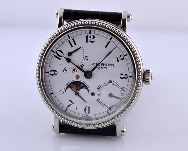 Patek Philippe Moonphase Power Reserve Platinum Hobnail Bezel 36M