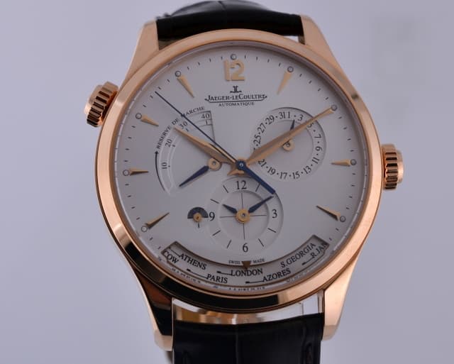 Jaeger LeCoultre Master Geographic 18K Rose Gold Silver Dial 40MM
