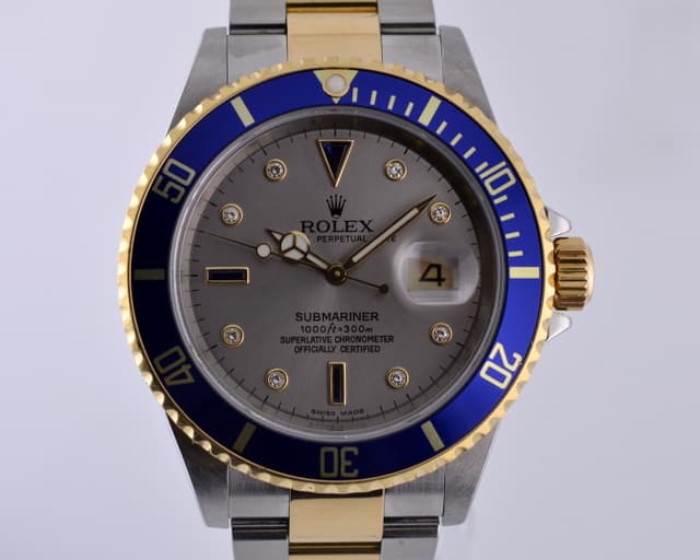 Rolex Submariner 2T Silver Serti Dial Diamond Z Series (2007)
