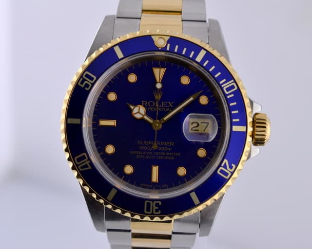 Rolex Submariner 2 Tone Blue Dial E Series (1990) 40MM 