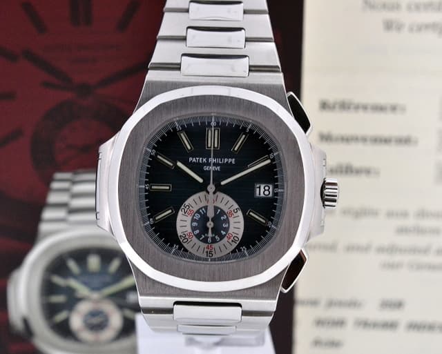 Patek Philippe Nautilus Chronograph Blue Dial SS / SS 