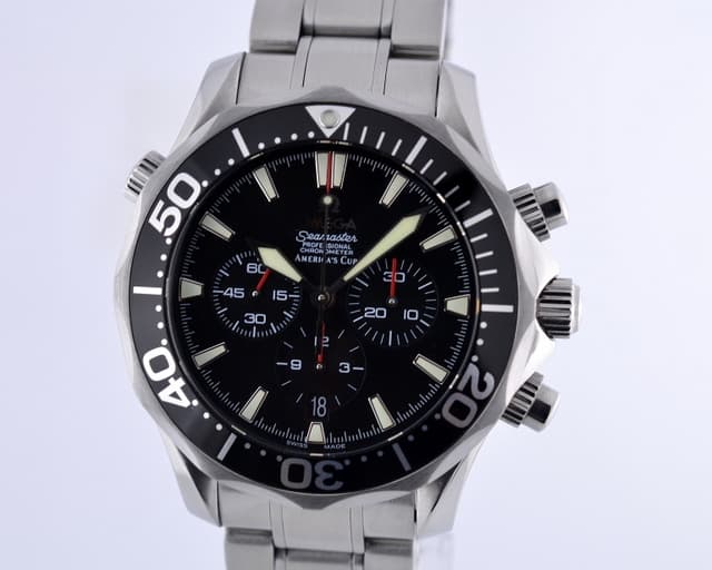 Omega Seamaster Americas Cup Chronograph SS/SS Black Dial 42MM